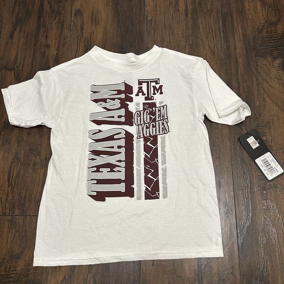 Gen2 Texas A&M Youth Medium White Short Sleeve Tshirt NWT - Picture 1 of 4
